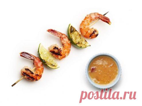 Шашлык из креветок в кисло-сладком соусом — рецепт