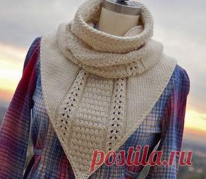 Снуд спицами и платок