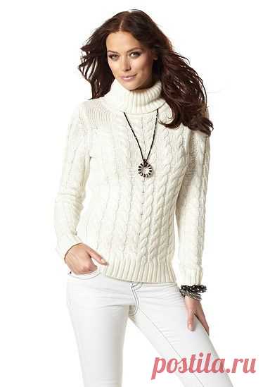 Laura Scott Rollkragenpullover mit Zopfmuster vorne online kaufen | OTTO