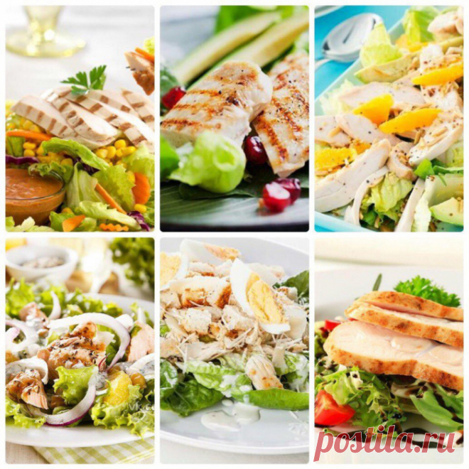 6 салатов с куриной грудкой к ужину