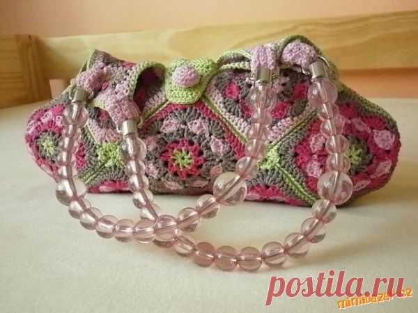 Сумочка крючком из мотивов.