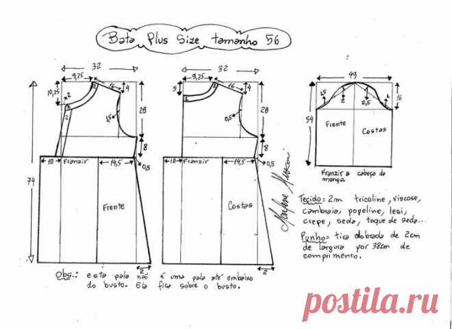 Выкройка блузки для полных женщин (Шитье и крой) – Журнал Вдохновение Рукодельницы