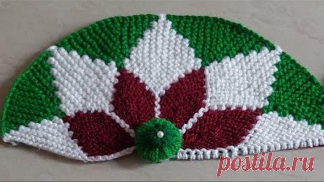 तीन रंगों से फूल वाला सुन्दर पायदान अलग तरीके से बनाना सीखे / Woolan Doormat