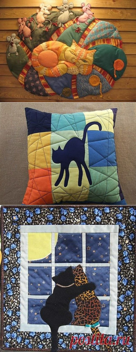 Котики в технике пэчвок