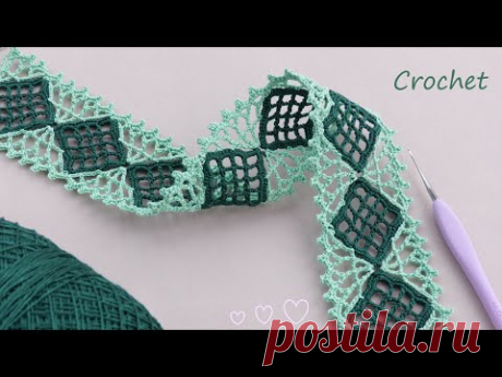Очень КРАСИВОЕ ленточное КРУЖЕВО вязание крючком МК 💎 Beautiful and very easy to crochet LACE