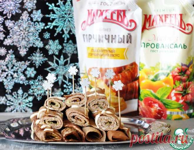 Печёночные рулетики с горчицей – кулинарный рецепт