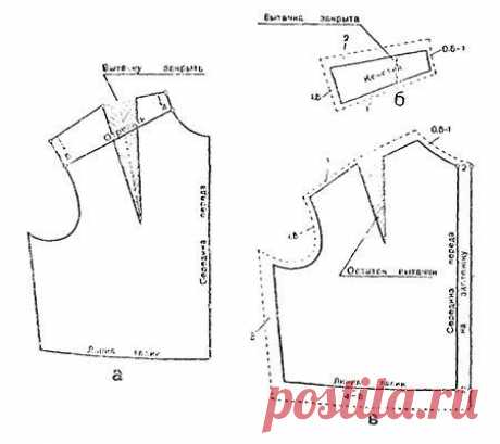 Перевод нагрудной вытачки под прямую кокетку в сборки