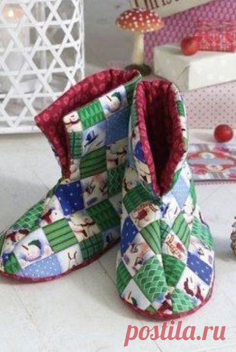 Шьем теплые домашние сапожки