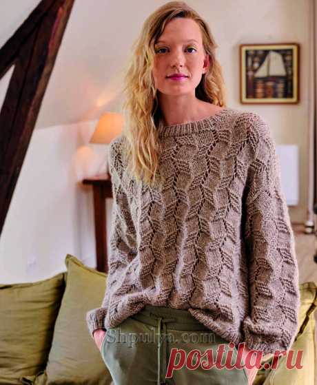 Ажурный пуловер оверсайз