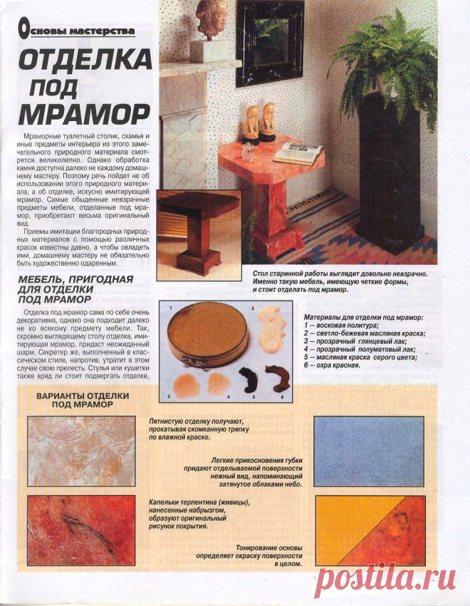 Имитируем отделку под мрамор — Сделай сам, идеи для творчества - DIY Ideas