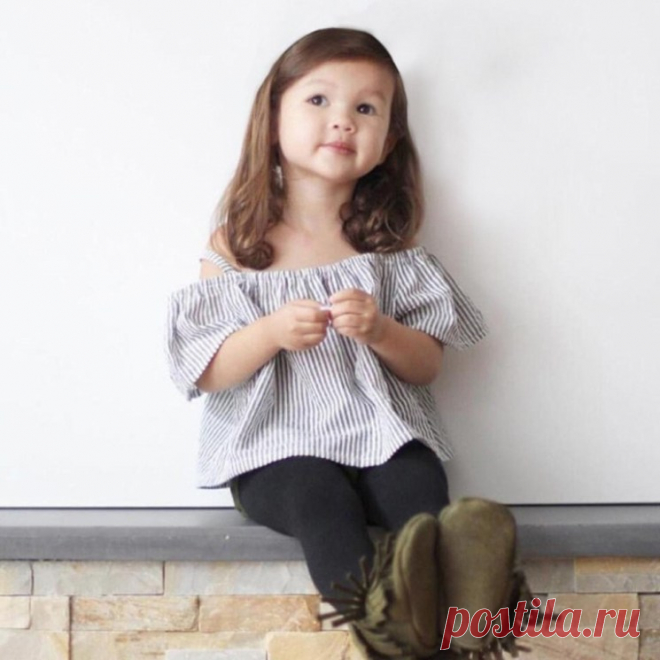 Блузка для девочки с открытыми плечами на возраст от 1 года до 14 лет. Выкройки (Шитье и крой) — Журнал Вдохновение Рукодельницы