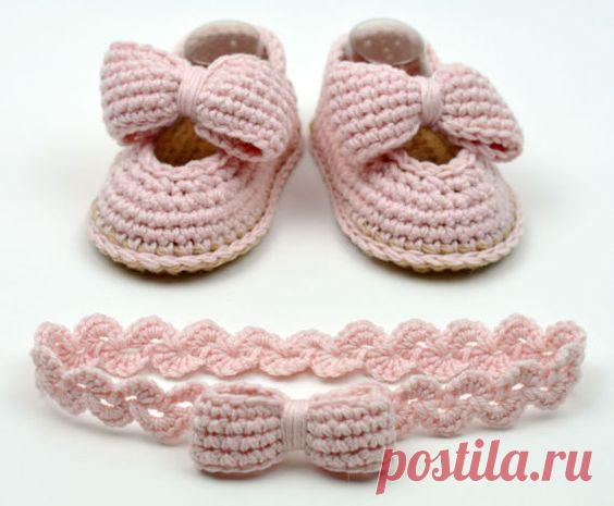 Baby Shoes Crochet Pattern / Baby Headband Crochet Pattern / 3 | Etsy