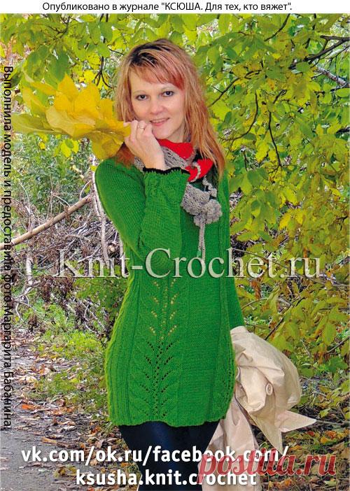 Туника, связанная на спицах.