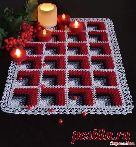 Салфеточка в 3D расцветке - Вязание - Страна Мам