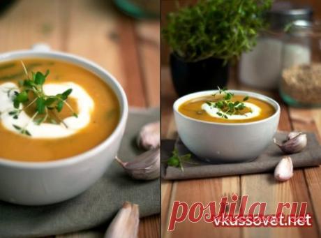 Великолепный крем-суп из сладкого картофеля с добавлением зеленой фасоли