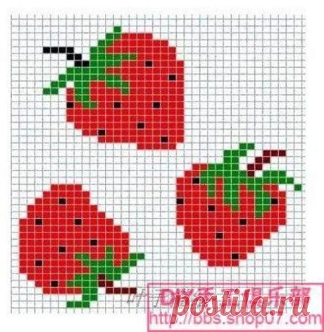 ОРНАМЕНТ КЛУБНИКА И ВИШНЯ СПИЦАМИ. / Вязание как искусство!