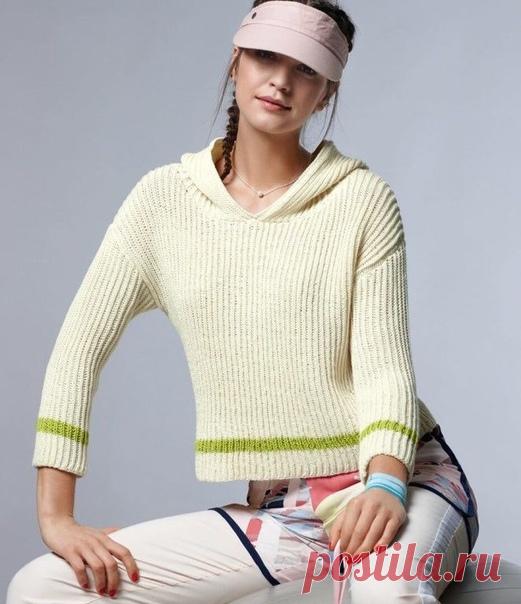 Пуловер с капюшоном

Очень сдержанный, актуально короткий, связанный патентным узором пуловер с капюшоном станет вашей самой любимой вещью, ведь он так чудесно вписывается в непринужденный уличный стиль.

Размеры
36/40 (42/46)

ВАМ ПОТРЕБУЕТСЯ
Пряжа 1 (100% овечьей шерсти; 130 м/50 г) — 700 (750) г белой;
пряжа 2 (100% хлопка; 125 м/50 г) — 50 г лимонной; спицы № 3,5; крючок №3.
ПАТЕНТНЫЙ УЗОР
Вязать рядами в прямом и обратном направлениях:число петель нечетное.

1-й р. = ...