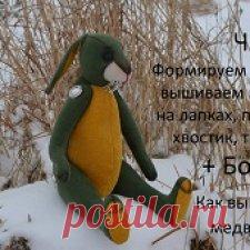 Мастер-класс мягкая игрушка заяц Zlata's fantasy dolls Часть 6,7 - Бэйбики Здравствуйте! Завершаю показывать вам как сшить не традиционного зайца Teddy с подвижными лапками на креплении из ниток и пуговиц. Часть