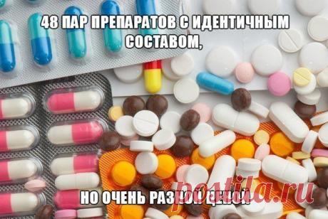 Полезные советы. 48 пар препаратов с идентичным составом, но очень разной ценой | ЖИВОЙ, ЕЩЕ ЖИВЕЕ