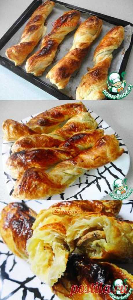 Завертоны из слоеного теста с маринованным куриным филе - кулинарный рецепт