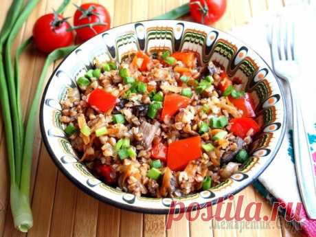 Гречка с грибами и овощами в духовке