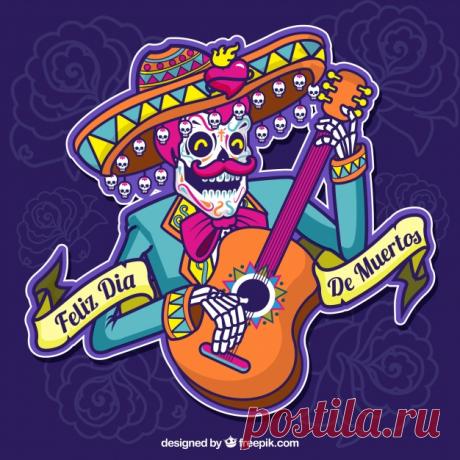 Счастливый день смерти фон с иллюстрациями мексиканского черепа Более миллиона свободных векторов, PSD, фотографии и бесплатные иконки. Эксклюзивные халявы и все графические ресурсы, которые необходимые для ваших проектов