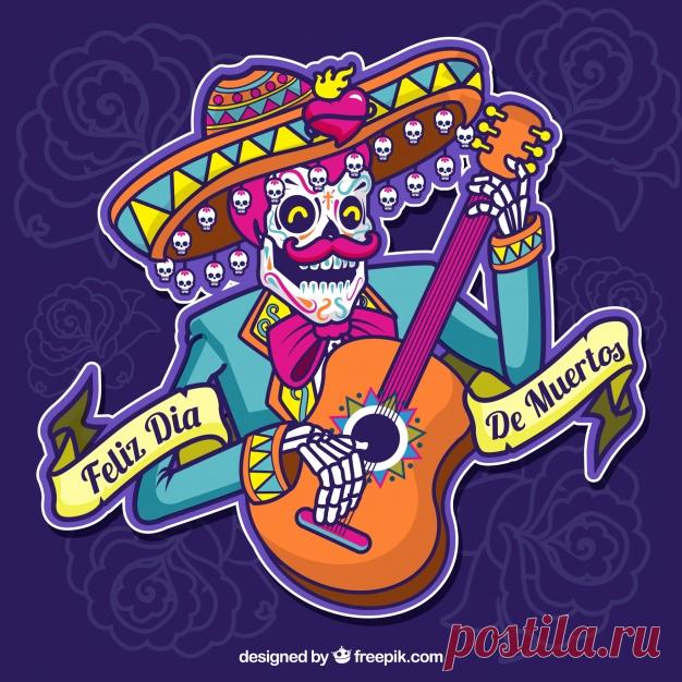 Счастливый день смерти фон с иллюстрациями мексиканского черепа Более миллиона свободных векторов, PSD, фотографии и бесплатные иконки. Эксклюзивные халявы и все графические ресурсы, которые необходимые для ваших проектов