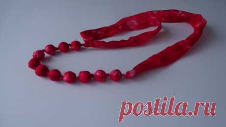 Excellent soft Silk Batik beads Red and от AijaSilkPainting