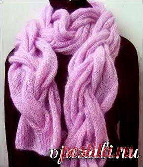 Шарф косами из мохера