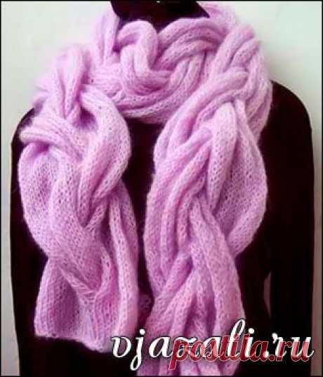 Шарф косами из мохера