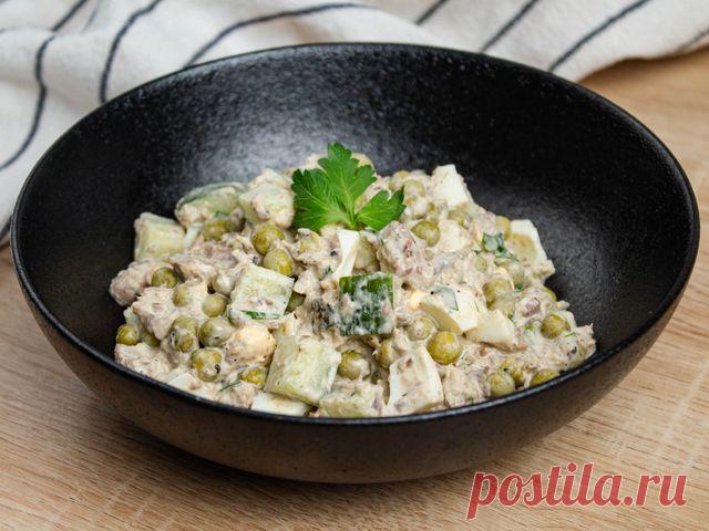 Салат из сардины с зеленым горошком – пошаговый рецепт приготовления с фото Этот картофельный салат с рыбными консервами, зеленым горошком, огурцом и яйцами разнообразит ежедневное меню при небольших затратах средств и усилий на его приготовление.