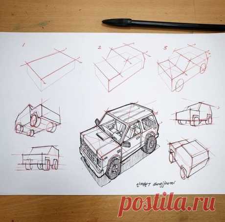 Рисунок. Машина. Этапы.