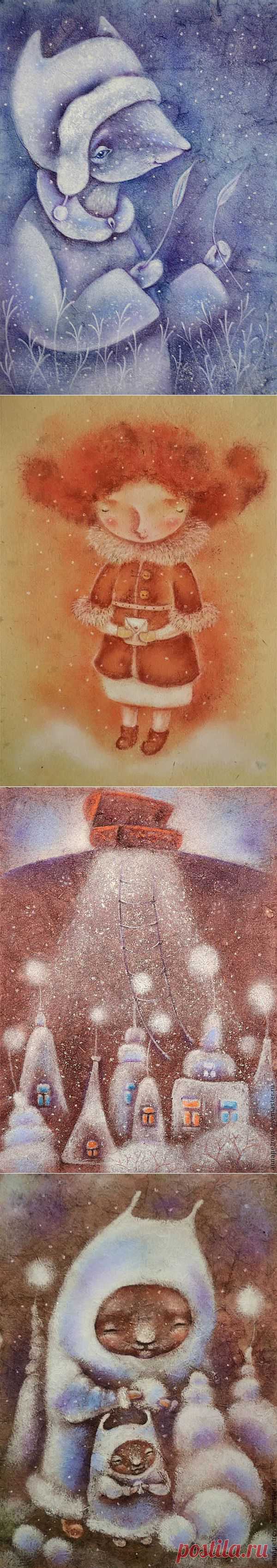 Белые нити Зимы... Художник - иллюстратор Анна Петрова - Pastelanna