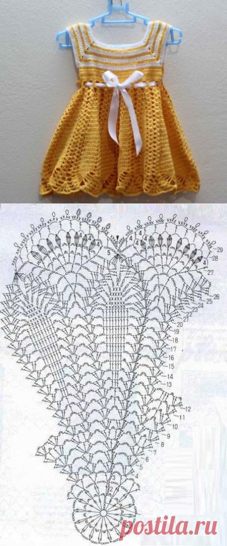 Вязание крючком для детей. Как вязать платье для девочек. | Лаборатория бытовые