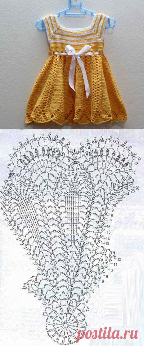 Вязание крючком для детей. Как вязать платье для девочек. | Лаборатория бытовые