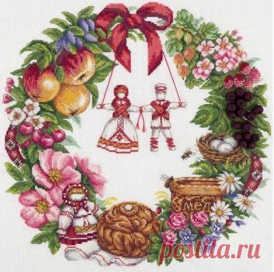 схема для вышивки крестом оберега Венок плодородия