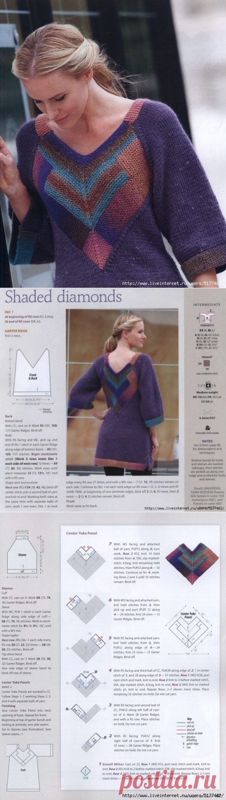 туника спицами SHADED DIAMONDS