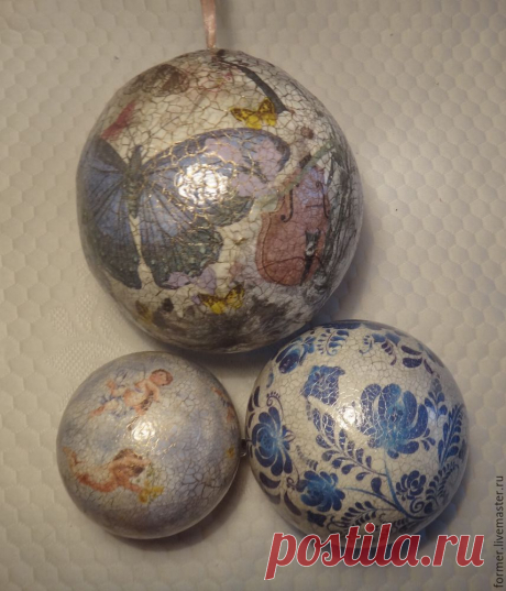 Создаем большой новогодний шар из папье-маше. Декор в технике декопатч