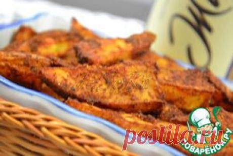 Острые картофельные дольки к пиву - кулинарный рецепт