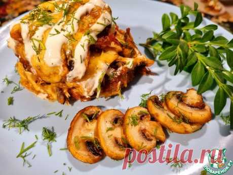 Картофельные оладьи в сливочно-грибном соусе Кулинарный рецепт