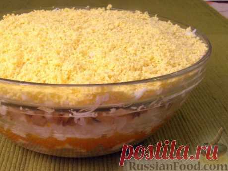 Рецепт: Салат &quot;Мимоза&quot; с рисом и копченой рыбой на RussianFood.com