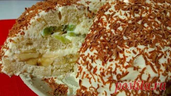ТОРТ ПАНЧО без выпечки из простого БАТОНА ! БЫСТРО!ПРОСТО!ОЧЕНЬ ВКУСНО! Панчо с бананами и киви