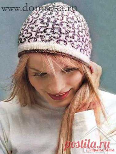 Шапка с жаккардовым рисунком - Вязание спицами - Страна Мам
