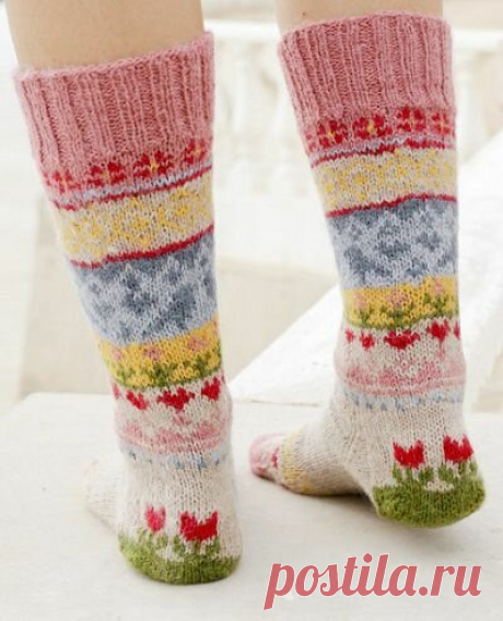 Носочки спицами + описание, схемы, идеи.