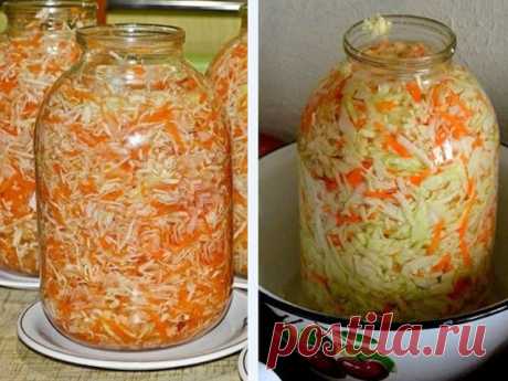 Предлагаю рецепт вкусной квашеной капусты, который не требует особых затрат и усилий. Она получается хрустящей и такой сочной! Просто, сочно, и хрумчит как я люблю! А самое главное идеальна она в плане соль-сахар. Чудо! Соблазнительно аппетитная капусточка улетает со стола моментально. Не буду больше вас соблазнять, давайте готовить.
Квашенная капуста
Продукты:


 	одна белокочанная капуста (небольшого размера);
 	3 с