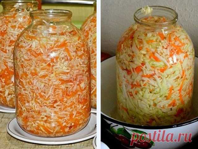 Предлагаю рецепт вкусной квашеной капусты, который не требует особых затрат и усилий. Она получается хрустящей и такой сочной! Просто, сочно, и хрумчит как я люблю! А самое главное идеальна она в плане соль-сахар. Чудо! Соблазнительно аппетитная капусточка улетает со стола моментально. Не буду больше вас соблазнять, давайте готовить.
Квашенная капуста
Продукты:


 	одна белокочанная капуста (небольшого размера);
 	3 с