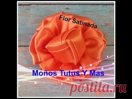 Como hacer FLOR SATINADA Paso a Paso SATIN KANZASHI FLOWER Tutorial DIY How To PAP