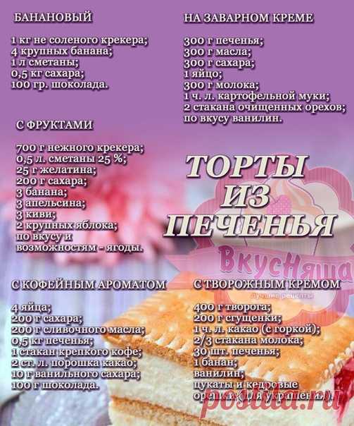 5 простых тортов из печенья