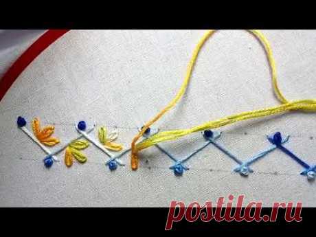 #99# Easy And Beautiful Border Embroidery Design For Beginners
