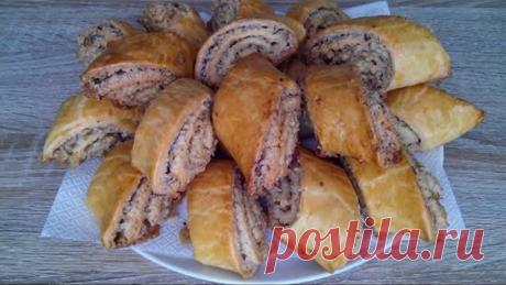 Восточная сладость! Слоеное печенье с ореховой начинкой!